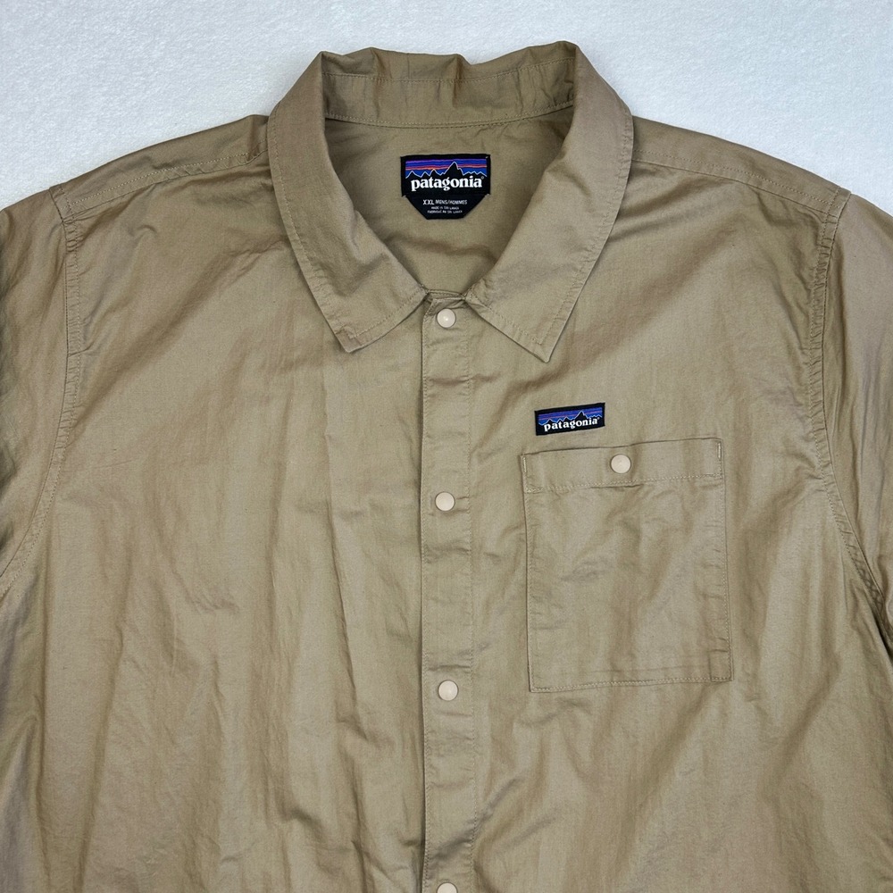 Patagonia Lightweight Coaches Jacket‎ Mojave Khaki Organic Cotton Hemp Men's XXL